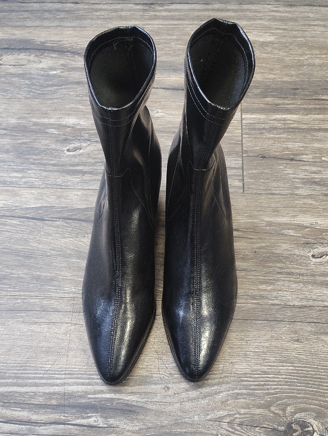 Maje Black Pointed Stretch Ankle Booties